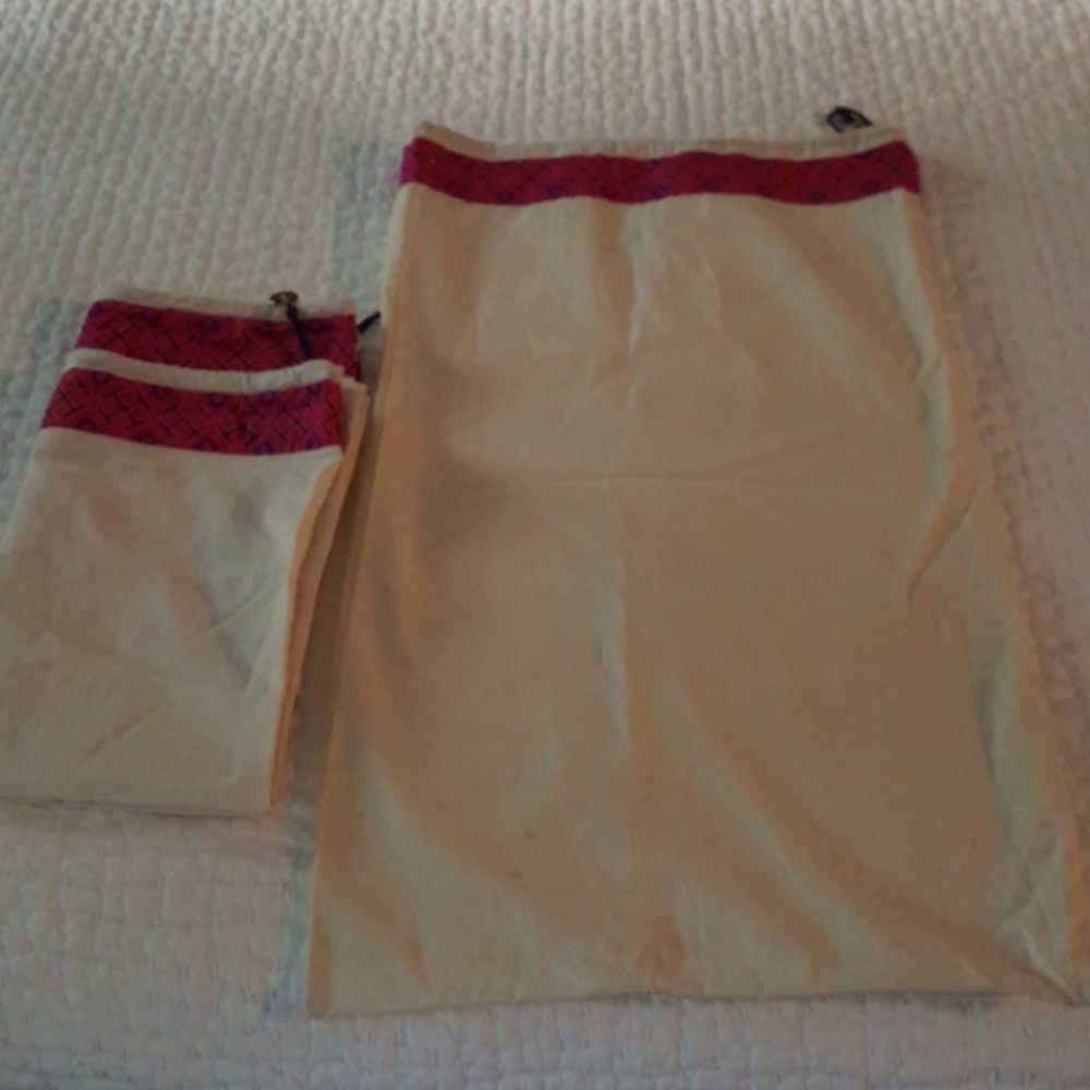 Tory Burch Pink Logo Large Dust Bags